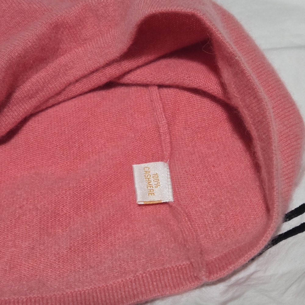 Pashmina Cashmere Pink V-Neck Sweater Size M - Picture 3 of 4